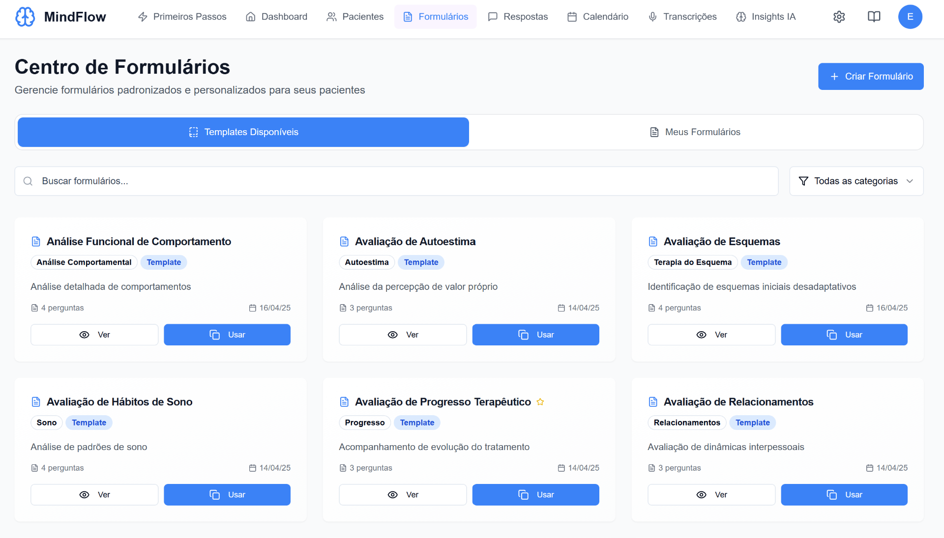 Formulários Personalizáveis